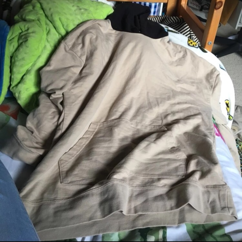Pacsun Hoodie. nude base with black hood